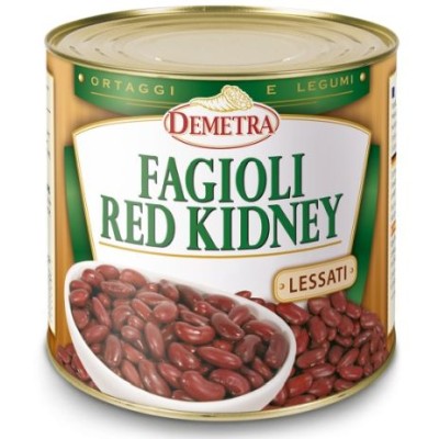 Pupelės raudonos konservuotos, DEMETRA, 2,5 kg / 1,5 kg